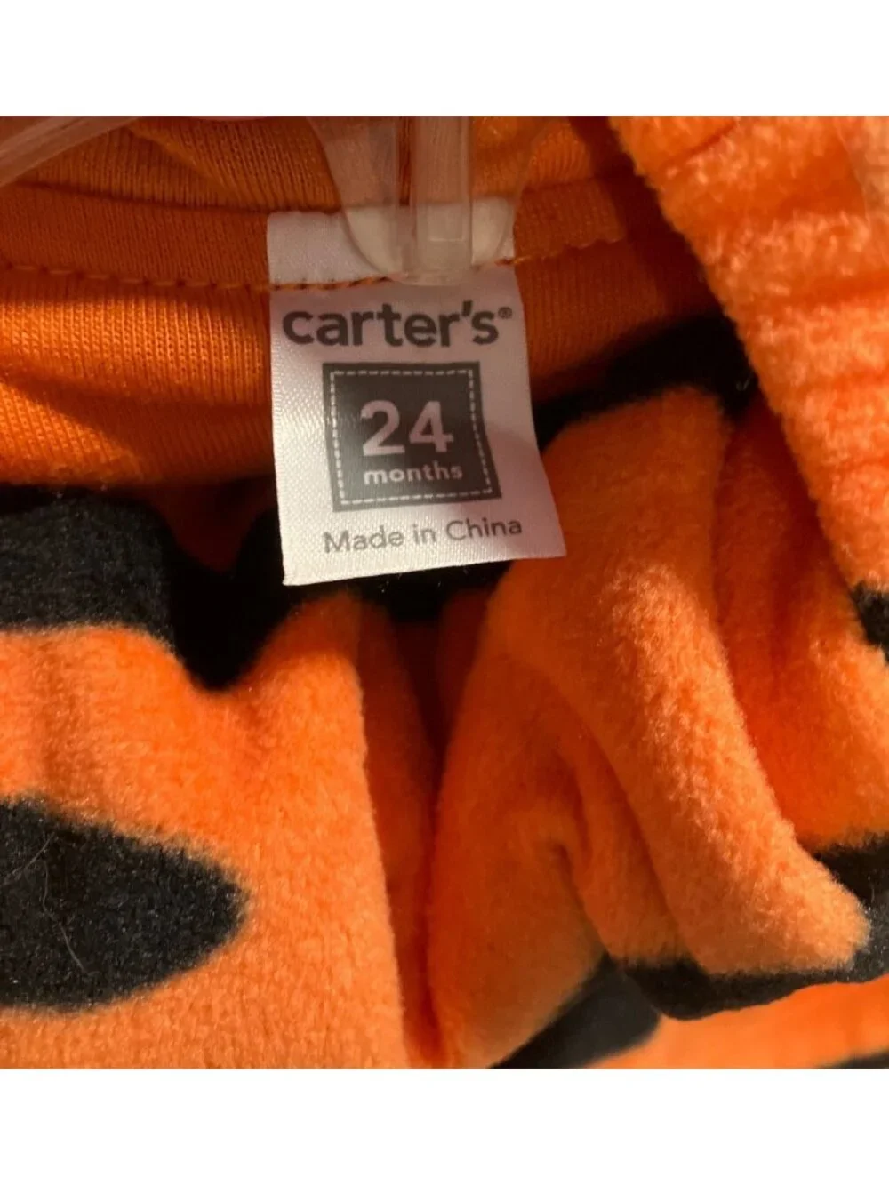 Carters Baby Tiger Costume 24 Months Orange Black Fleece Hooded Ears And Tail
